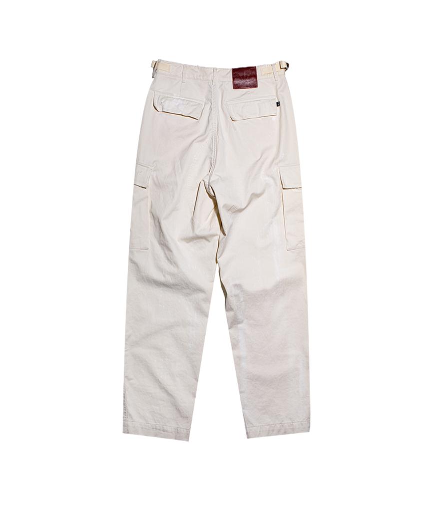 Gaedeoleiji Handcrafted Faded Washed Cargo Pants Cream
