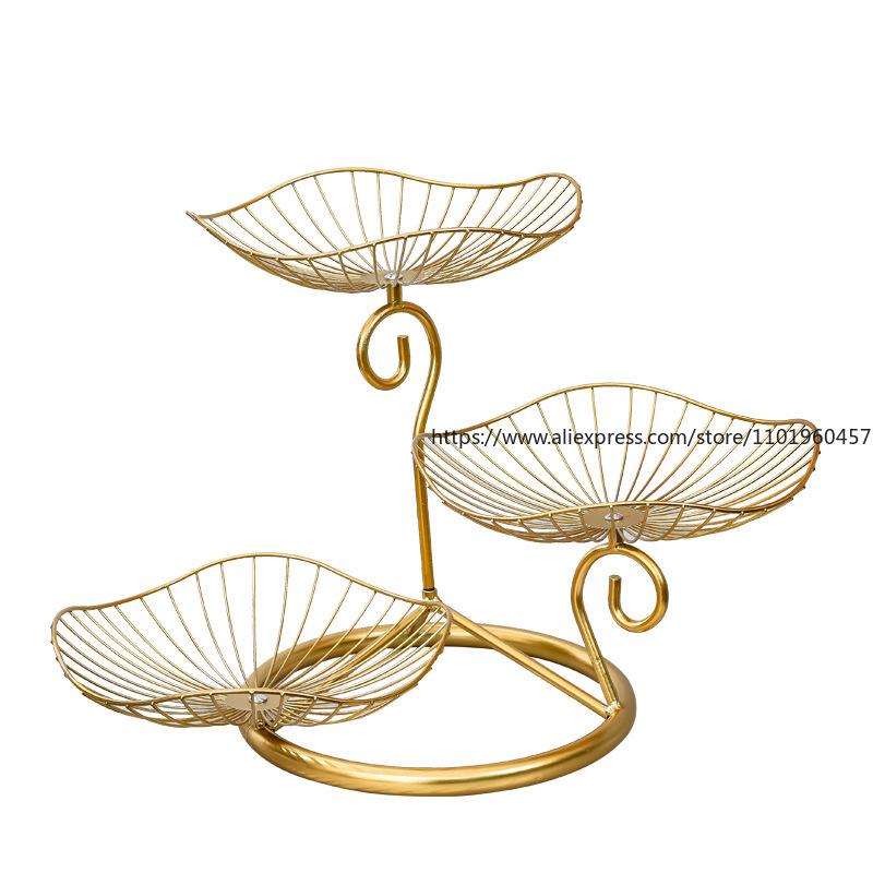 Nordic Ins-Style Golden Ironwork Fruit And Dried Fruit Platter Simple And Creative Living Room Home Coffee Table Snack Plate