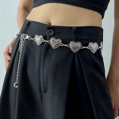 Chaîne de taille style ethnique mode Décoration de robe argentée Ceinture polyvalente bohème Ceinture métallique