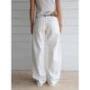 ROADVIBE Women's Contrast Waistband White Wide Leg Jeans Low Rise Baggy Denim Pants Loose Fit Trousers Lady Date Commuter Casual Clothes