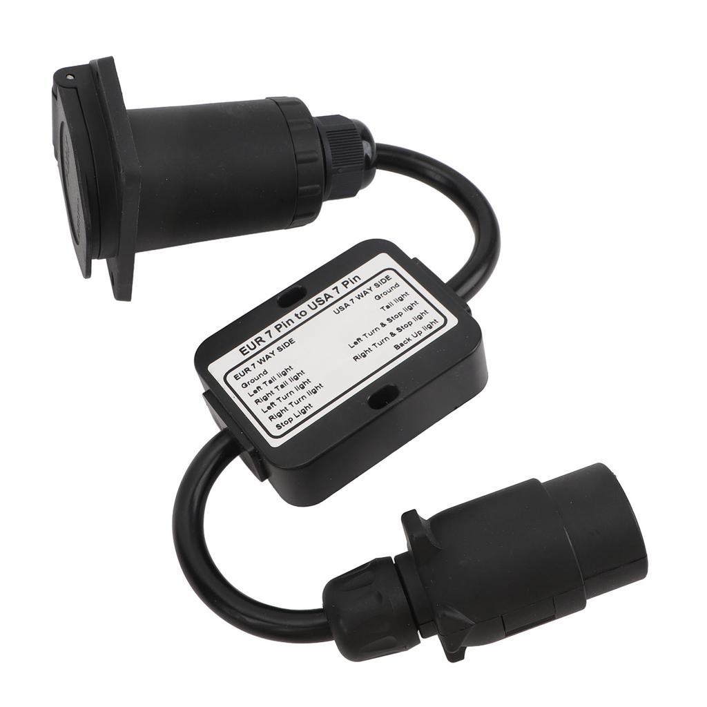 Trailer Adapter Plug 7 Pin To 7 Pin Socket Connector Adapter with 3 To 2 System Converter for Caravan Boat RV