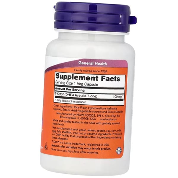 7-Keto DHEA, 7-Keto 100 DHEA, Now Foods 60 veg. kapslí (02128016)