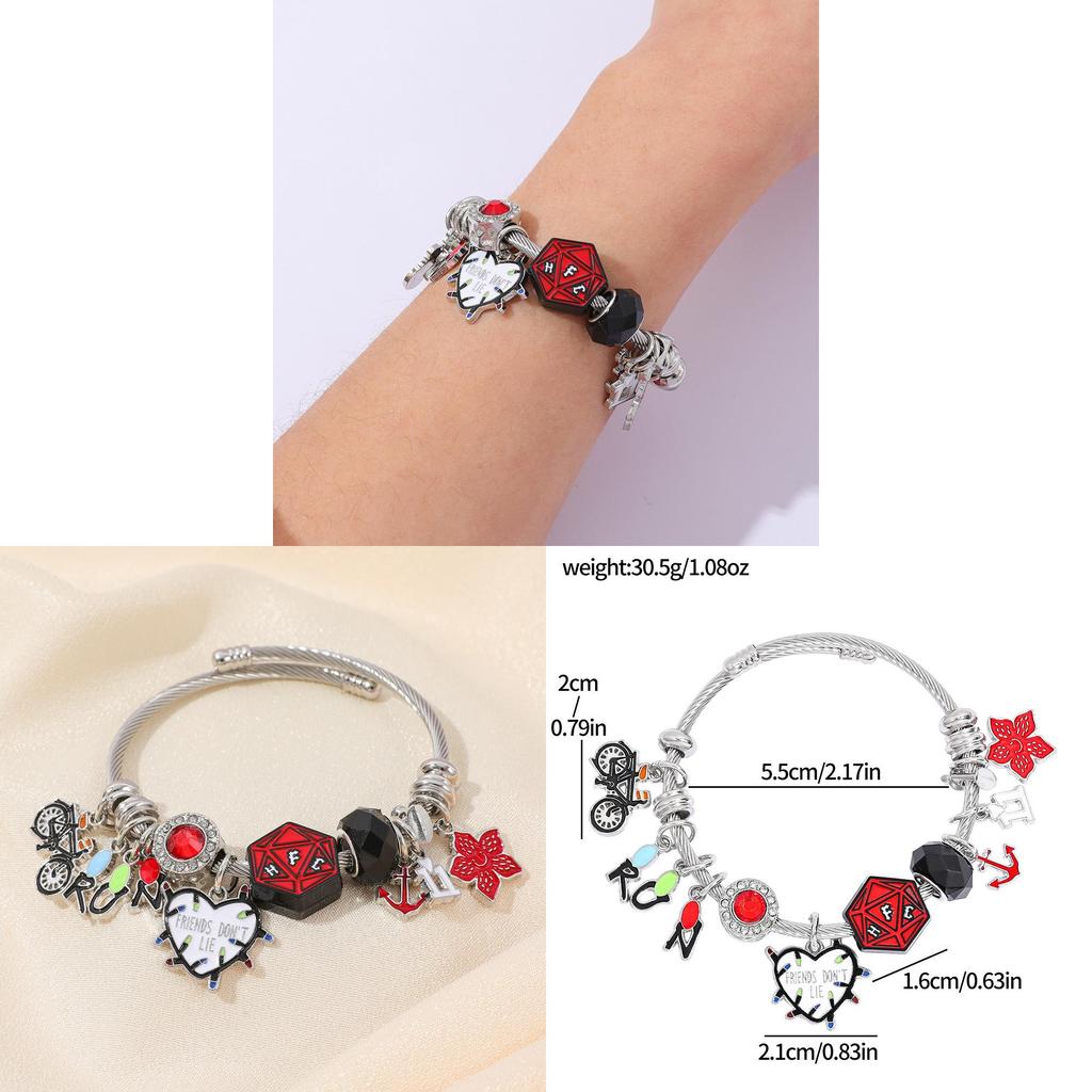 Stranger Things Cartoon Character Bracelet With Electroplated Zinc Alloy For Gift Giving In Spring 2026