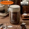 500/1100/1700 Coffee Beans Vacuum Sealed Tank Glass Food Storage Jars with CO2 Valve Household Moisture-proof Airtight Container