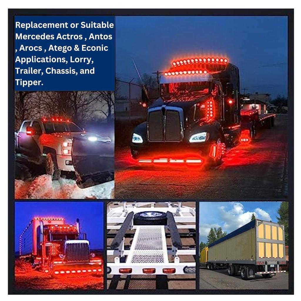 2PCS LED Trailer Side Marker Lights 12V Waterproof Red Chicken Clearance Button Lights for Truck Semi Trucks Freightliner – Universal Fit