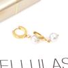 Vintage Fashion Imitation Pearl Clip-On Earrings Niche Design Stainless Steel Women's Hoops Elegant High-End Party Jewelry
