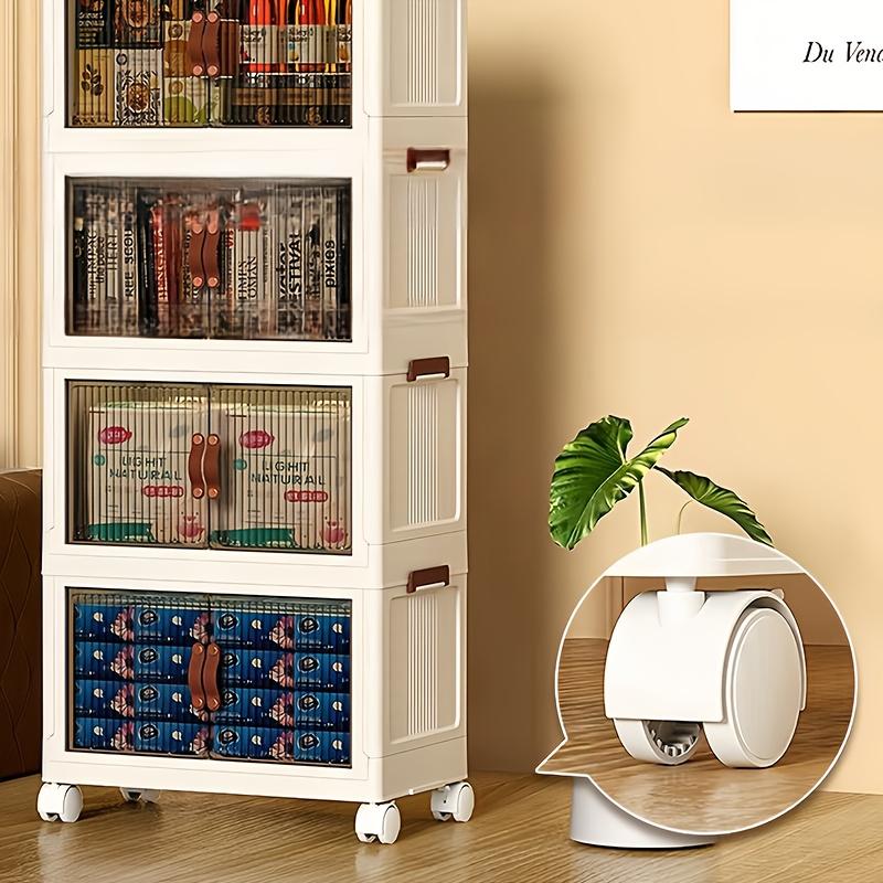 1 multi-layer foldable storage box, large capacity, vertical pulley, magnetic door design, suitable for households, etc