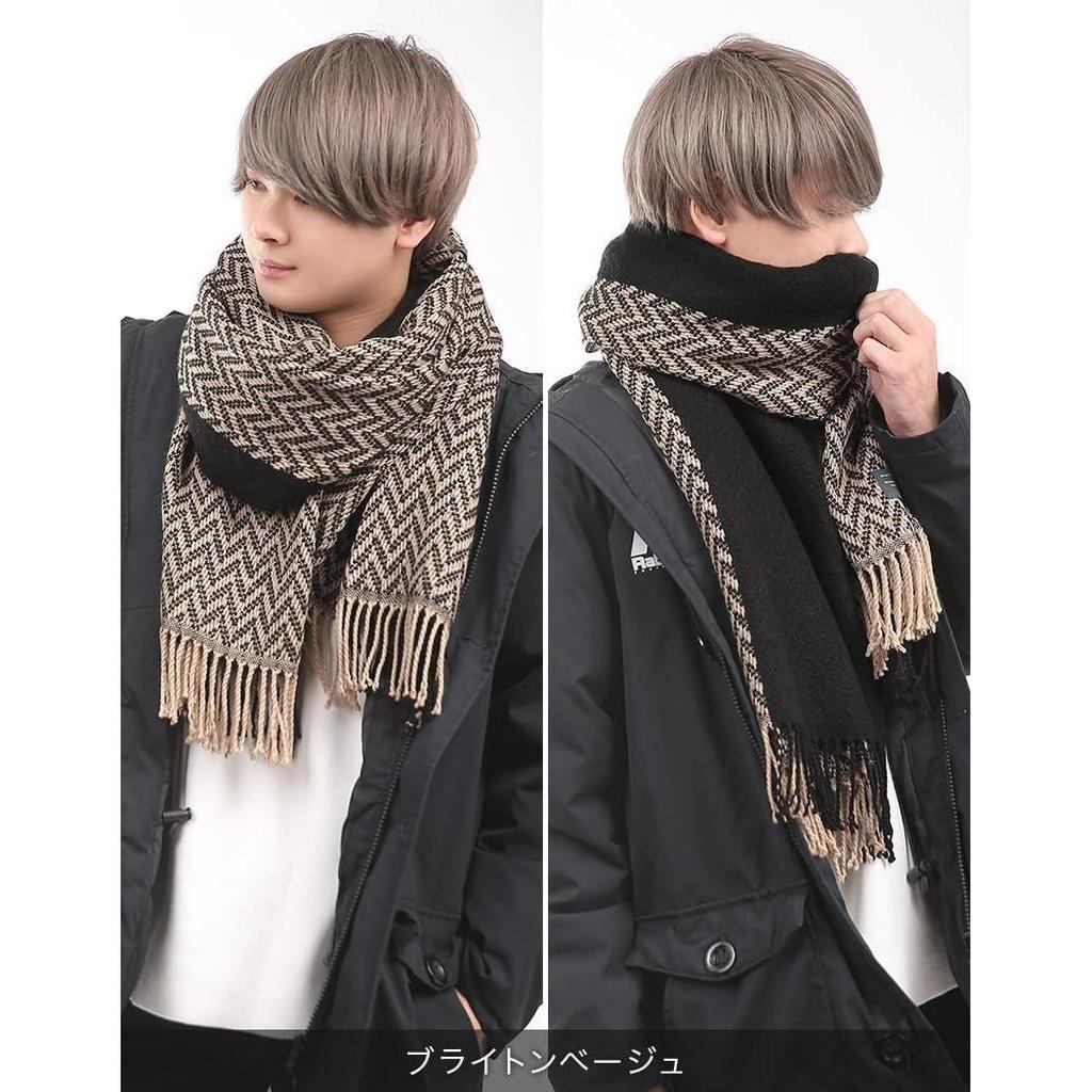 Used Thick Large Lucy Stole Men's Large Size Stole AutumnWinter Large Stole Muffler Plaid Plain Shawl Throw Ladies Unisex