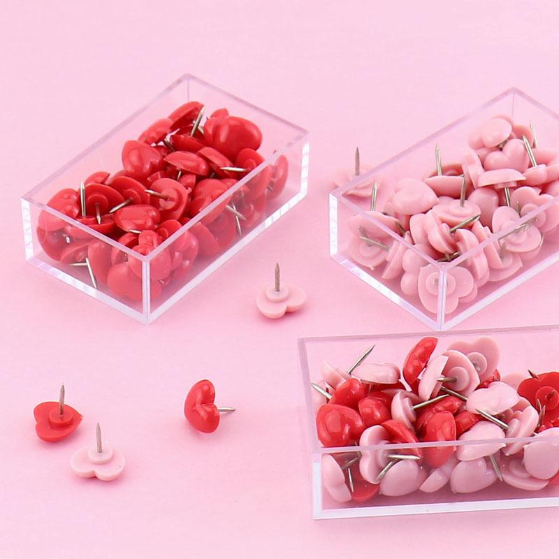 Ins Love Heart Shape Push Pins Safety Colored Push Pin Cork Board Thumb Tack Wall Pins School Stationery Office Binding Supplies