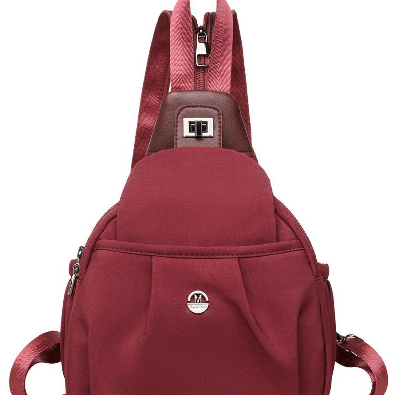 Schoolbag1011 New Fashion Backpack Women's Waterproof Nylon Breast Bag Casual Versatile Shoulder Crossbody Bag Small Backpack