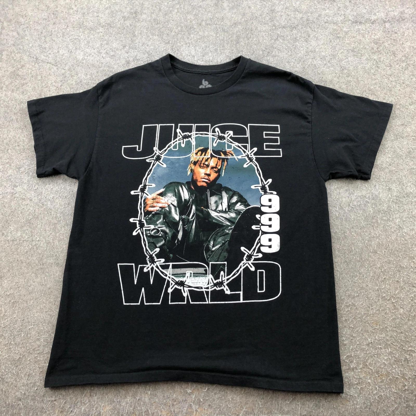 Juice WRLD 999 Shirt Mens Large Black Rapper Graphic Tee Hip Hop 999 Club Rap L