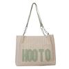 Fashionable Woven Tote Bag For Women Medium-sized Trendy Handbag In Black