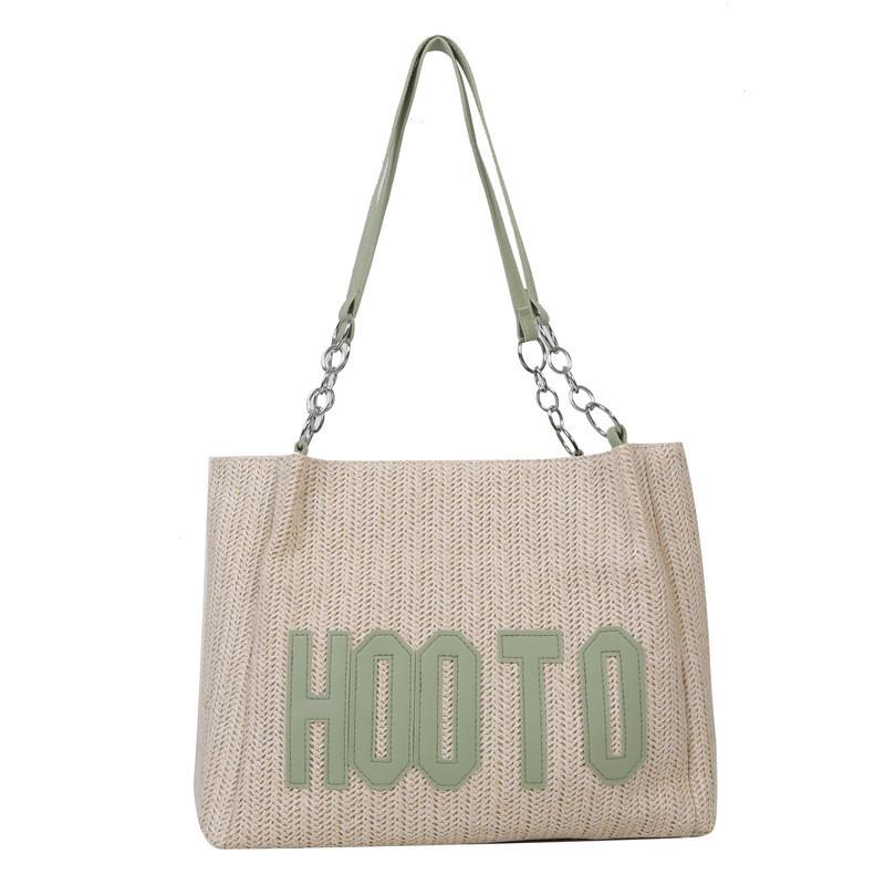 Fashionable Woven Tote Bag For Women Medium-sized Trendy Handbag In Black