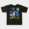 Boys Girls Soft Cotton Graphic Tees Brown Boston Terrier Night Breathable Daily School Wear Kids T-Shirts