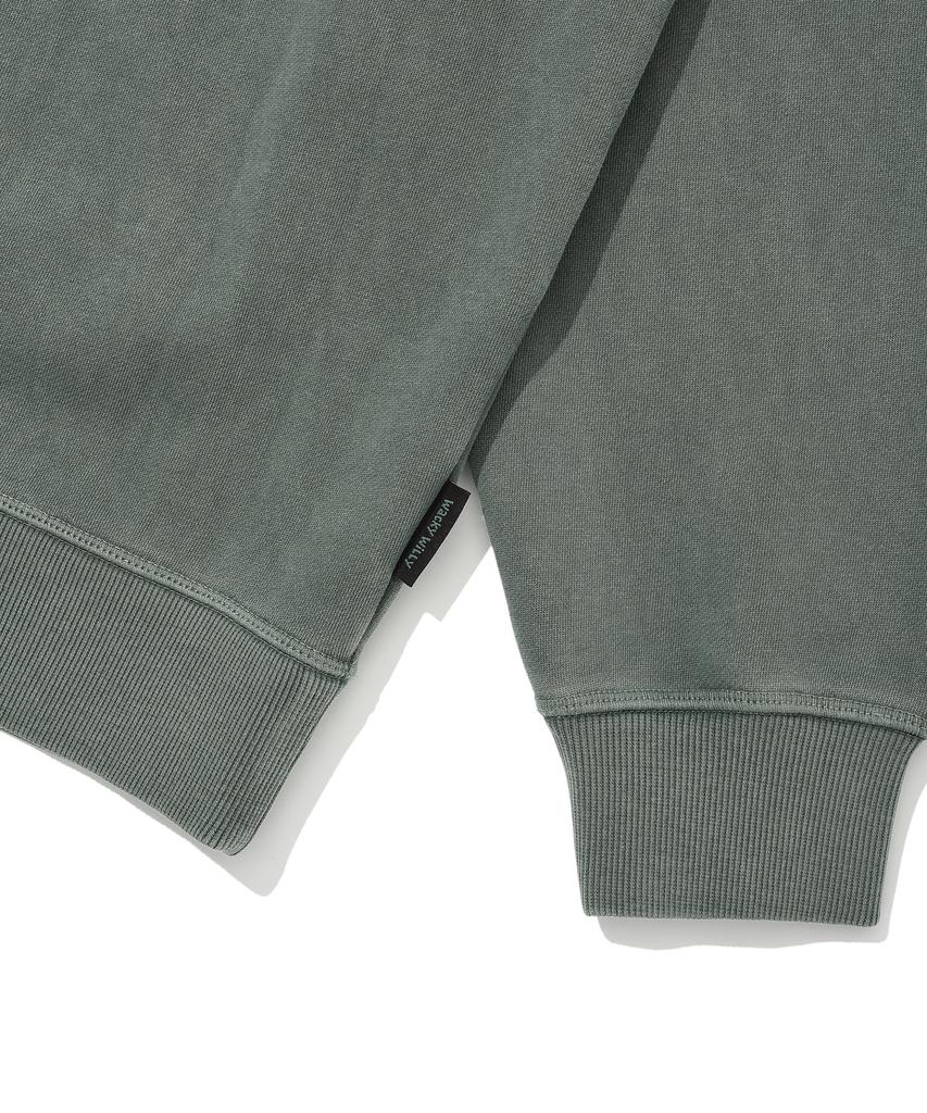 WACKY WILLY Logo Pigment Sweatshirt Green