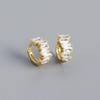 Fashion Jewelry 18K Gold Plated 925 Sterling Silver Simple Luxury Zircon Hoop Earring for Women Silver Earring Factory