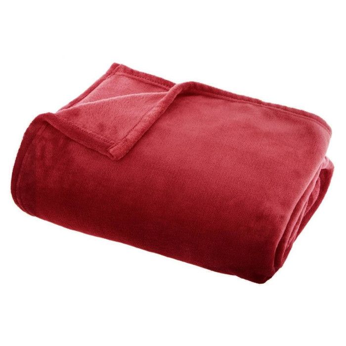 Plaid flanelle 130 x 180 cm Atmosphera - Rouge