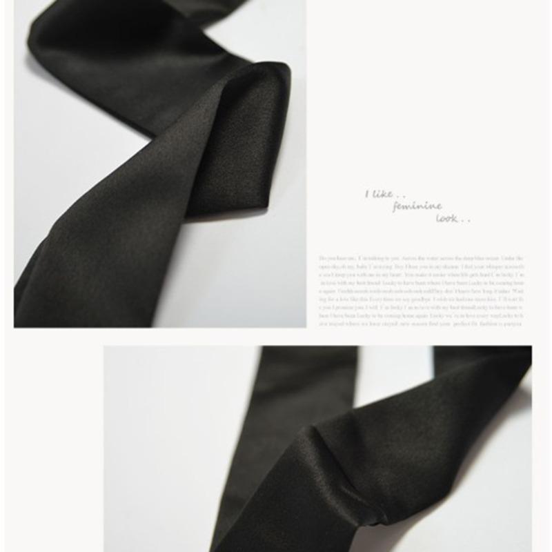 1PC Women Elegant Solid Printed Foulard Neckerchief Long Skinny Scarf Neck Hair Band Female Fashion Handle Ties Ribbon