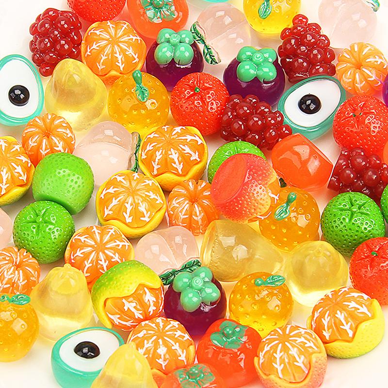 10Pcs Fruit Filled Resin Lovely Stress Relief Toy Soft Slow Diy Rising Deformable Squeeze Fidget Sensory Toy