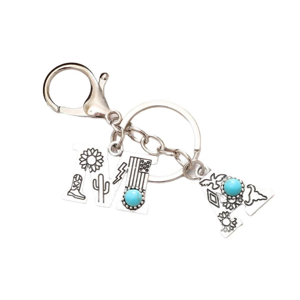 Alloy Retro European-American Keychain Pendant for Bags and Cars