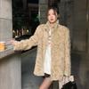 Fur One-piece Faux Fur Eco-friendly Teddy Fur Coat, Women's Winter Stand-up Collar Loose Thickened Warm Lambskin Coat
