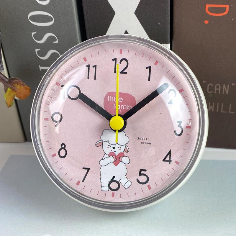 1Pc Mini Suction Cup Wall Clock Bathroom Anti-fog Waterproof Clock Kitchen Bathroom Clock Small Quartz Clock Desk Clock