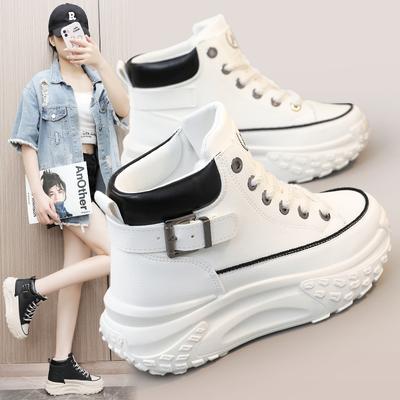 Hy907 Neue Farbabstimmung Damenschuhe Herbst Mid-Top Atmungsaktiv Erhöhte Plattform Sport Freizeitschuhe Klassische Stil Schuhe