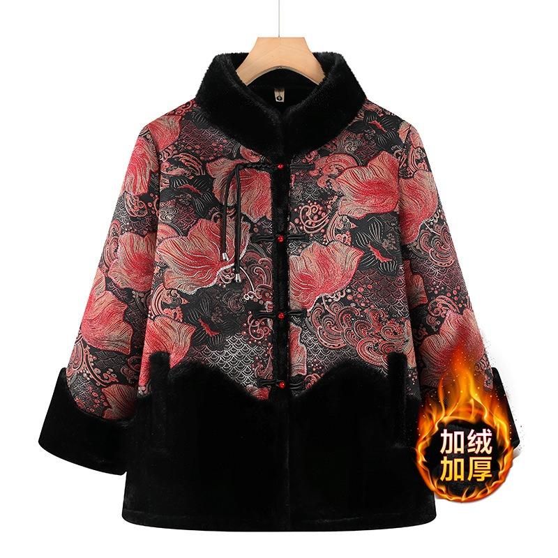 Coat cotton-padded clothes women's velvet noble thickened warm winter fur integrated
