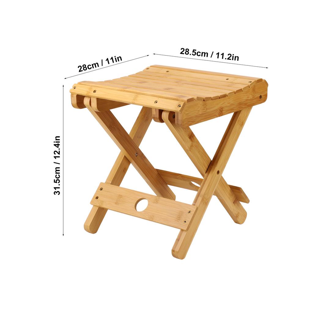 Folding Stool Bamboo Massage Shop Shaving Shower Footrest Home Portable Folding Seat