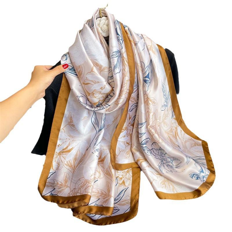 High-End Women's Chinese Style Silk Scarf: Summer Liji Brocade, 90x180, Sun Protection, Perfect Gift Shawl