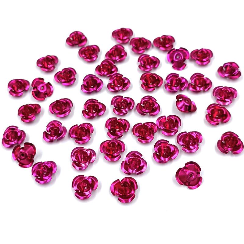 100/150/200 Stück Rosenblüten lose Perlen 8 10 12 mm Anhänger Großhandel DIY für Halskette Armband Schmuckherstellung