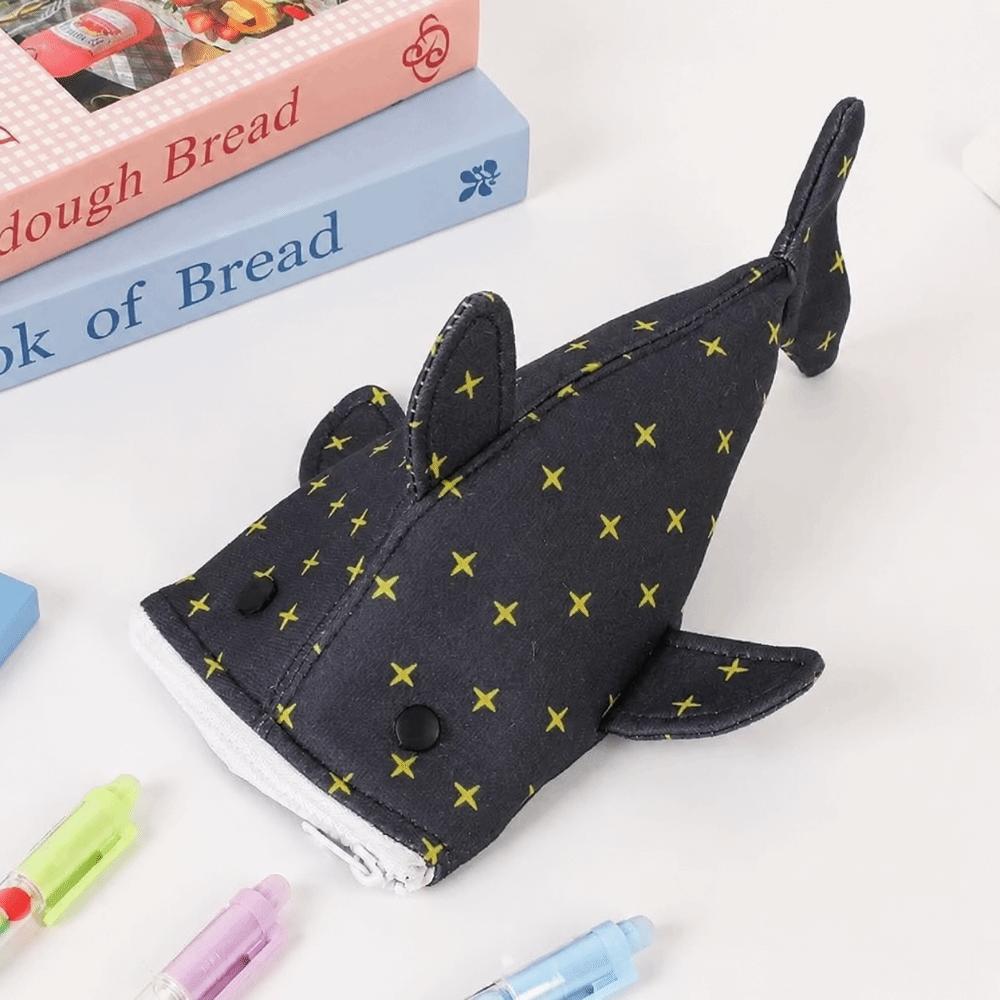 Shark Design Pencil Case Large Capacity Pen Bag Marker Organizer Office Stationery Storage