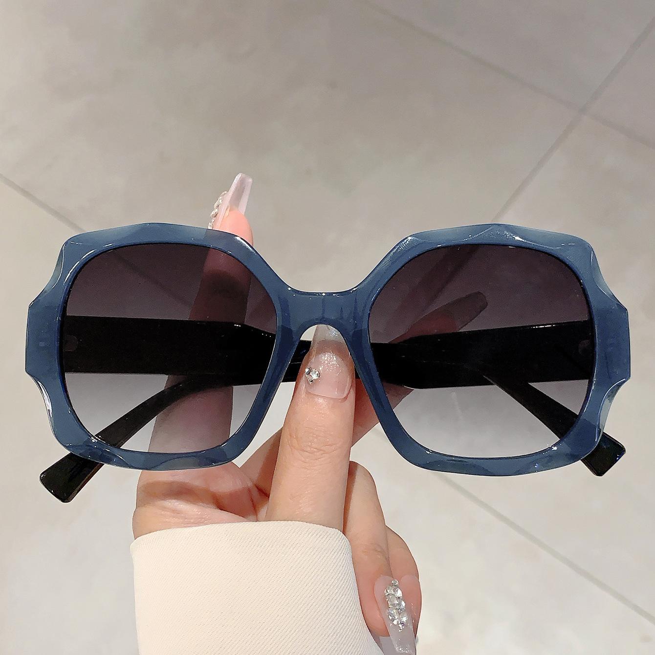 

Vintage Double Color Big Frame Square Sunglasses Women For Men Luxury Brand Designer Sun Glasses Punk Popular Pink Flower Shades