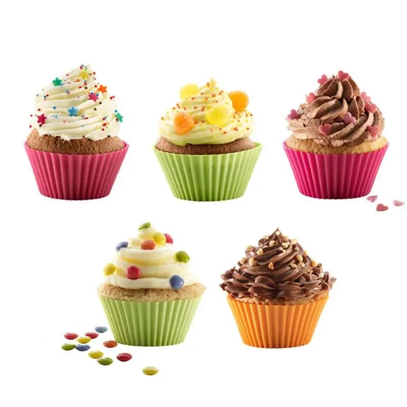 Silicone Cake Mold Round Muffin Cupcake Baking Molds Reusable DIY Cake Decorating Tools Wedding Birthday Party Decorations