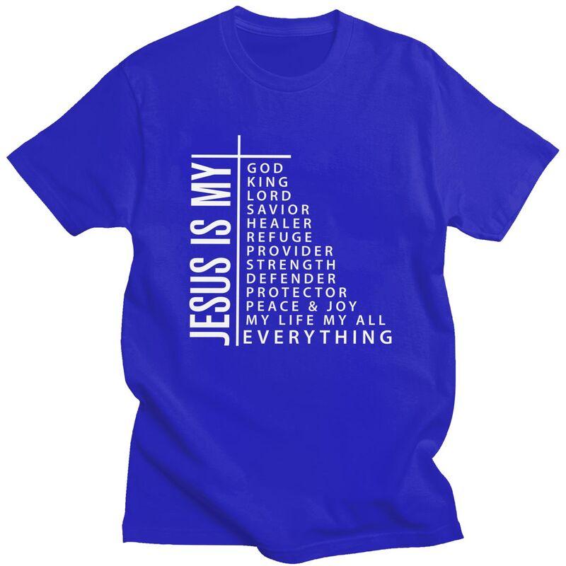 Herren Jesus Ist Mein Gott König Herr Erlöser Heiler Mein Alles T-Shirt Kurzarm 100% Baumwolle T-Shirt Locker Übergröße Kleidung