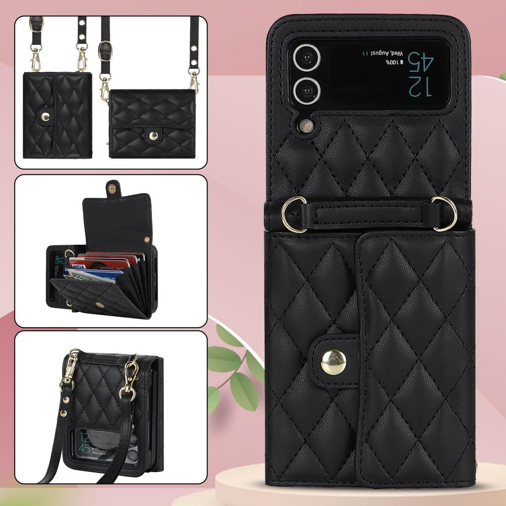 Leder-Crossbody-Tasche im Akkordeon-Stil für Samsung Z Flip7/Flip6