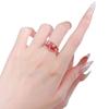 Light Luxury High-End Sense Micro-Inlaid Zircon High Carbon Diamond Red Diamond Ring Female Full Diamond Temperament