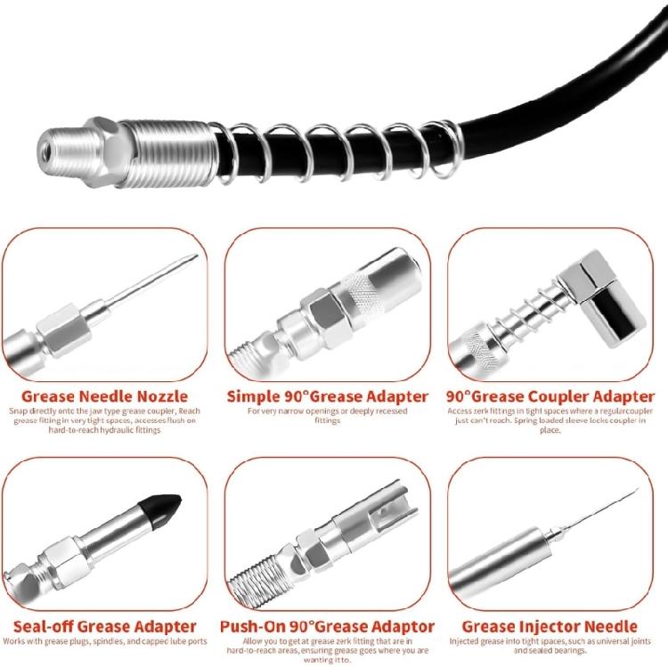 Multipurpose Smörjtillbehörssats 90° Nålmunstycke, Dispenser, Injektionsnål för Underhållsmaskinunderhåll