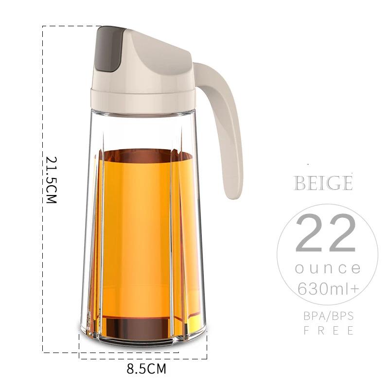 300/600/630ML Kitchen Glass Oil Bottle Dispenser Automatic Opening Closing Bottles For Oil And Vinegar Honey Olive Oil Container