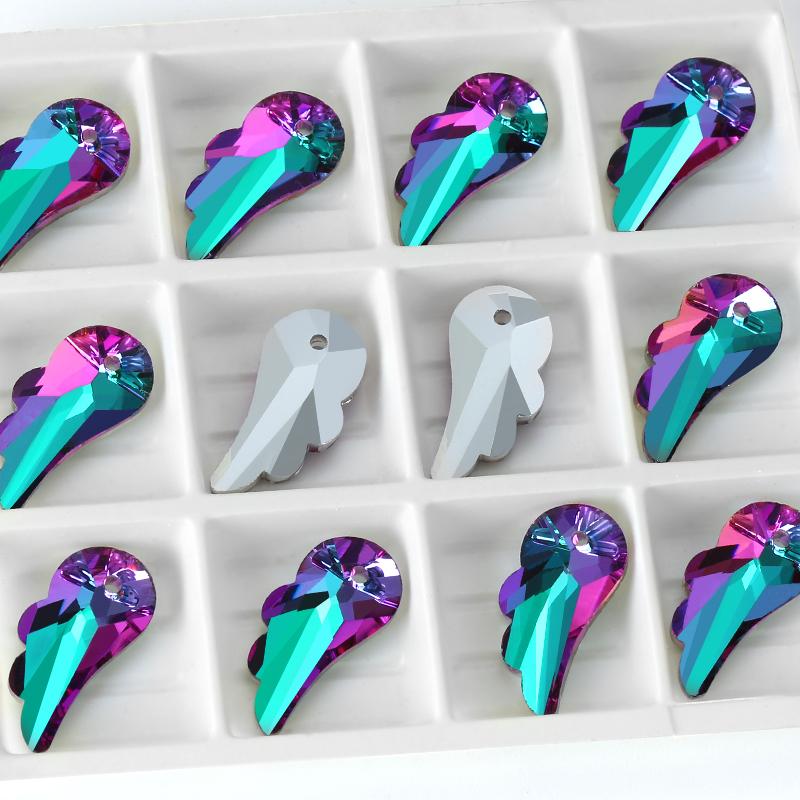12Pcs Austria Crystal Pendant Loose Rhinestone Beads Charms Glass Jewelry Gems Stones for DIY Necklace Jewelry Making 11Styles