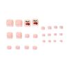 French Edge Rhinestone Red Cherry Fake Toe Nails 24 Pieces Per Box