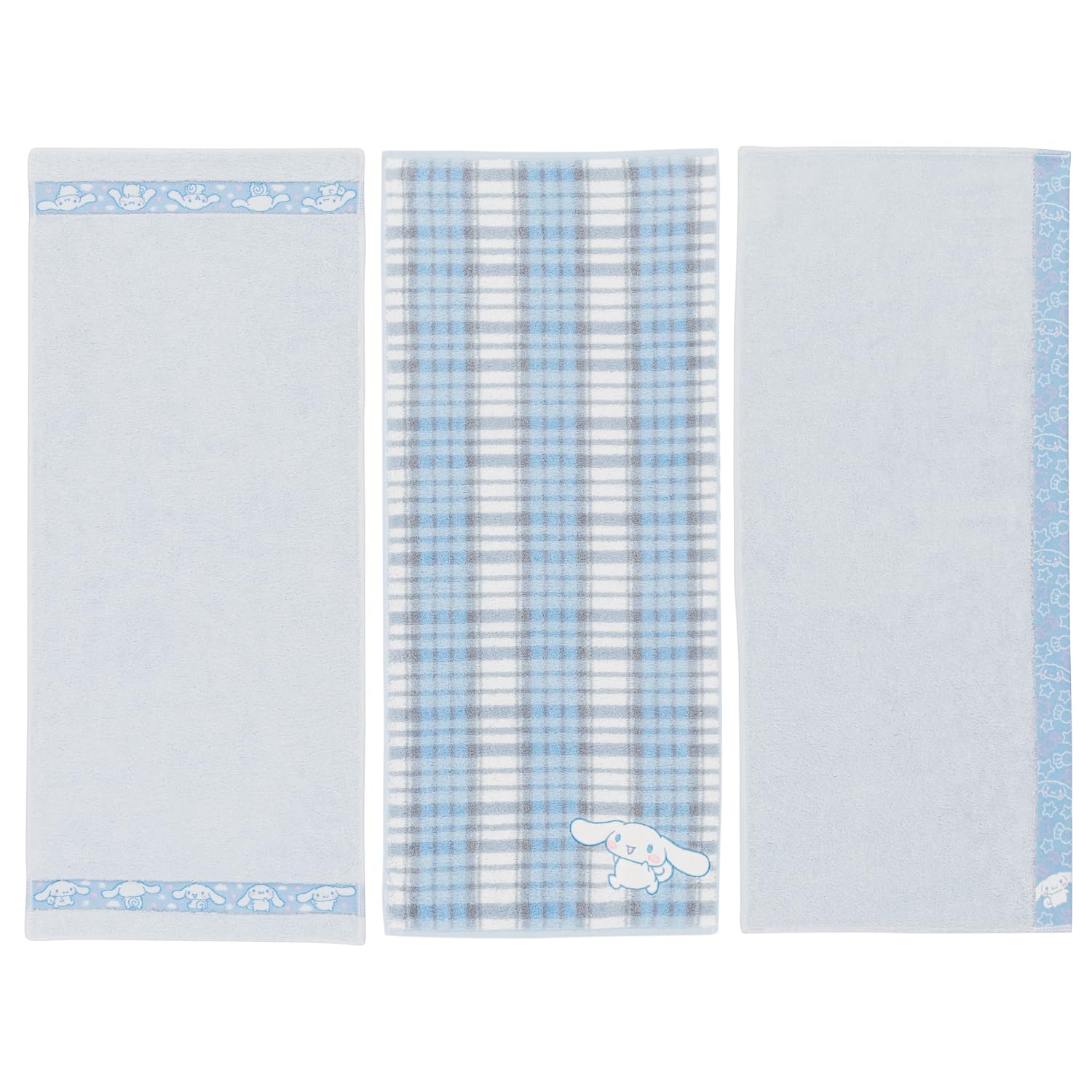 

Towel Laboratory Cinnamoroll Face Sanrio Japan Technology [Sanrio Characters] #meet Towels, 3-Piece Set, Fluffy, Fast-Absorbent, 100% Cotton,