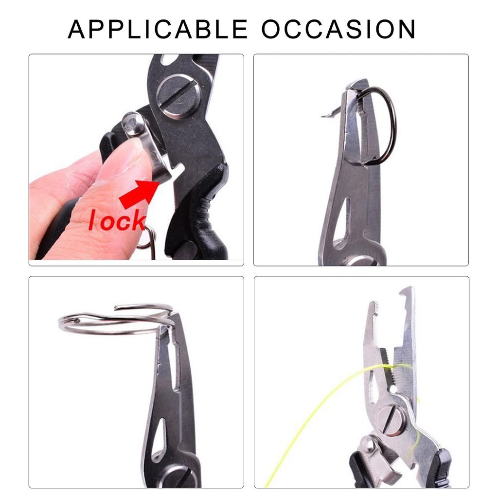 Fishing Pliers Multifunctional Rustproof Line Clippers with Lanyard Stainless Gripper Hook Remover Fishing Tackle Tool