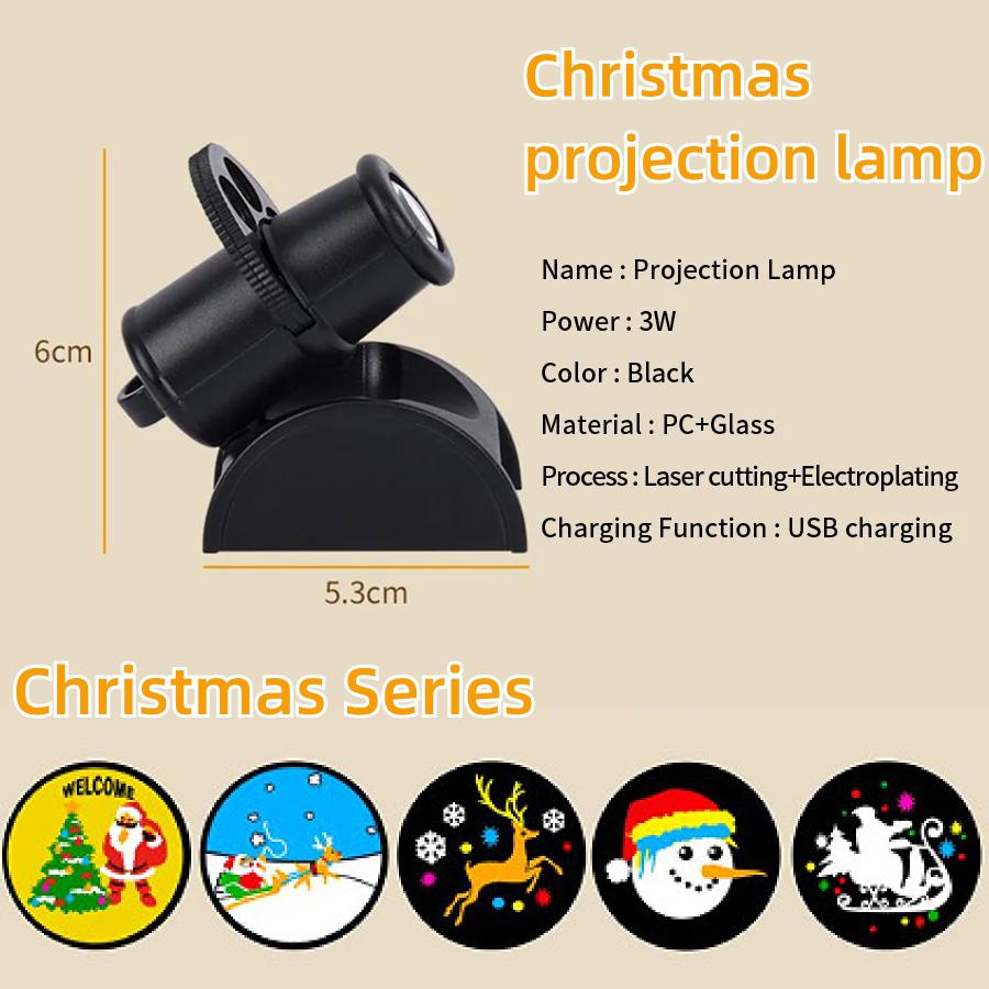 USB Måneprojeksjonslampe Planetprojektor Utskiftbart LED Nattlys Jord Jul Halloween Bakgrunnsatmosfære Vegglamper