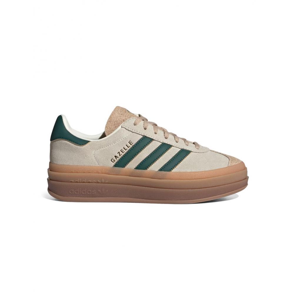 Adidas Womens Ladies Gazelle Bold Sneakers Cream Collegiate 8 Green Id7056