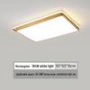Gold Rectangular Ceiling Lamp Set for Living and Bedrooms