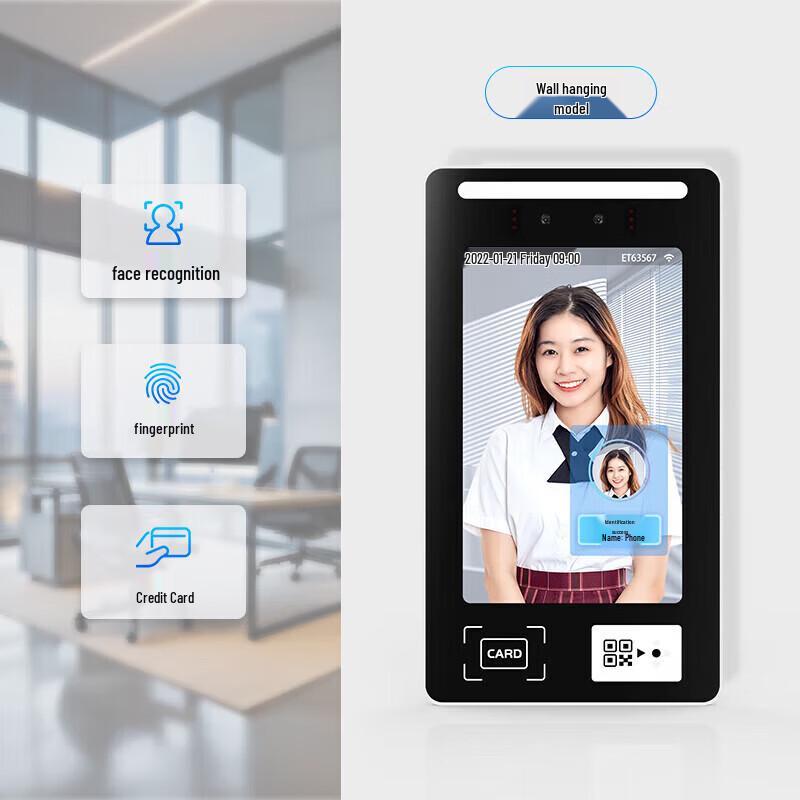 Facial Recognition Time Clock & Access Control System CN Plug (adapter Included)