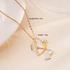 Fashion Shell Butterfly Zircon Pendant Necklace Gold Color Stainless Steel Chain Jewelry Gifts for Women Teen Girls