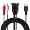 Universelles USB 3,5mm auf 2RCA Adapterkabel HighSpeed USB2.0 Verlängerungskabel 100CM 39,37in