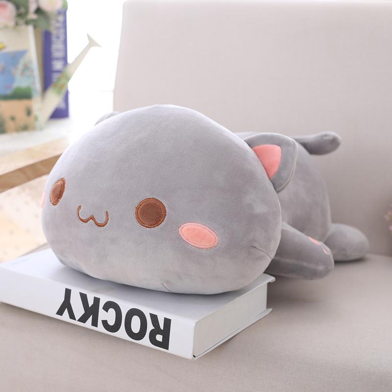1pc Kawaii Lying Cat Plush Toys Stuffed Cute Kittyt Doll Lovely Animal Pillow Soft Cartoon Back Cushion Kid Xmas Gifts for Kids